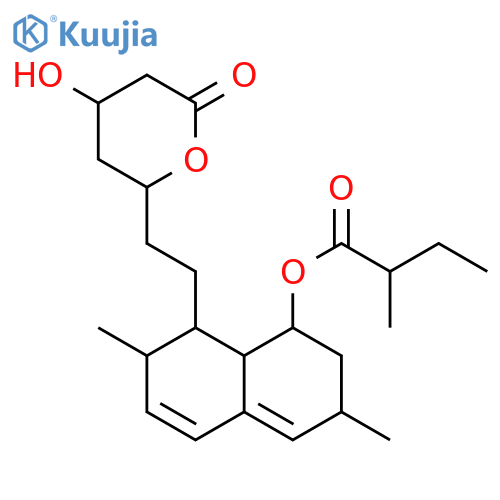 8-2-(4-hydroxy-6-oxooxan-2-yl)ethyl-3,7-dimethyl-1,2,3,7,8,8a-hexahydronaphthalen-1-yl 2-methylbutanoate structure