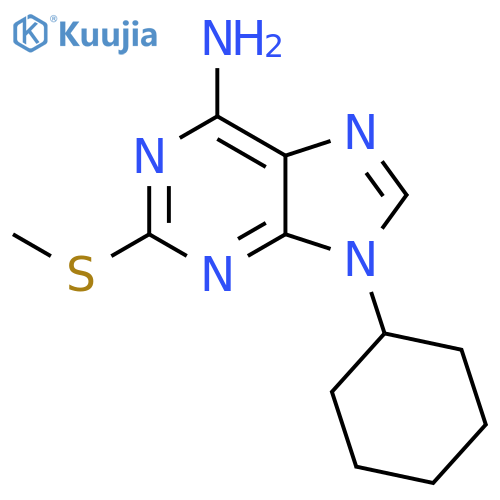 9H-Purin-6-amine, 9-cyclohexyl-2-(methylthio)- structure