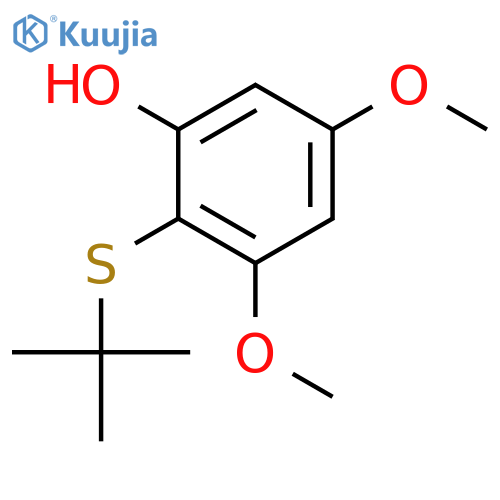 PHENOL, 2-[(1,1-DIMETHYLETHYL)THIO]-3,5-DIMETHOXY- structure