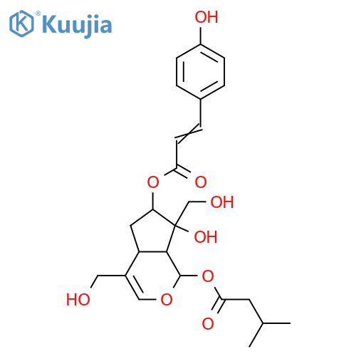 3-Iridene-1,7,8,10,11-pentol; (1β,7β,8α)-form, 7-O-(4-Hydroxy-E-cinnamoyl), 1-O-(3-methylbutanoyl) structure