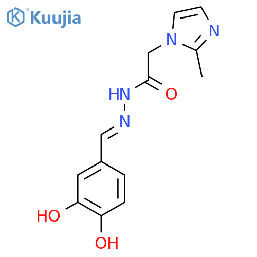 N'-(1E)-(3,4-dihydroxyphenyl)methylidene-2-(2-methyl-1H-imidazol-1-yl)acetohydrazide structure