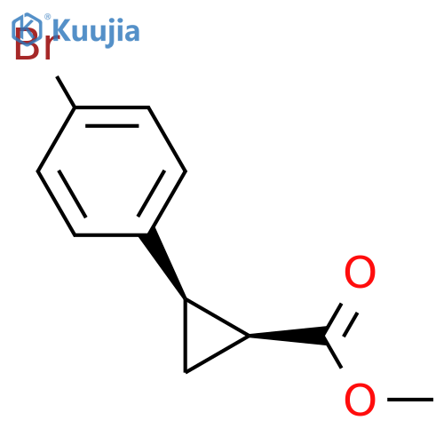 cis-methyl 2-(4-bromophenyl)cyclopropanecarboxylate structure