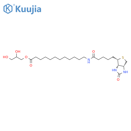 2,3-dihydroxypropyl 12-[5-[(3aS,4S,6aR)-2-oxo-1,3,3a,4,6,6a-hexahydrothieno[3,4-d]imidazol-4-yl]pentanoylamino]dodecanoate structure