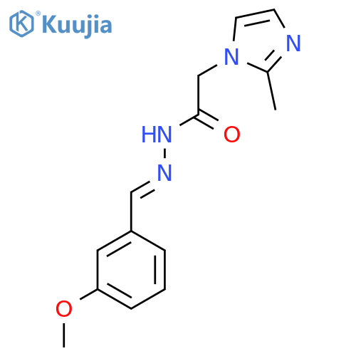N'-(1E)-(3-methoxyphenyl)methylidene-2-(2-methyl-1H-imidazol-1-yl)acetohydrazide structure