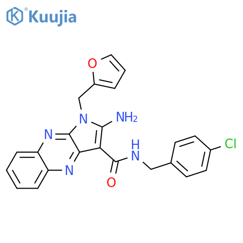 2-amino-N-(4-chlorophenyl)methyl-1-(furan-2-yl)methyl-1H-pyrrolo2,3-bquinoxaline-3-carboxamide structure