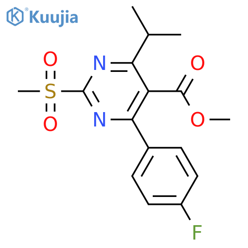 Methyl 4-(4-fluorophenyl)-6-isopropyl-2-(methylsulfonyl)pyrimidine-5-carboxylate structure