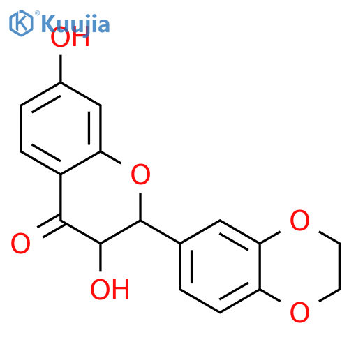 4H-1-Benzopyran-4-one,2-(2,3-dihydro-1,4-benzodioxin-6-yl)-2,3-dihydro-3,7-dihydroxy-, trans- (9CI) structure