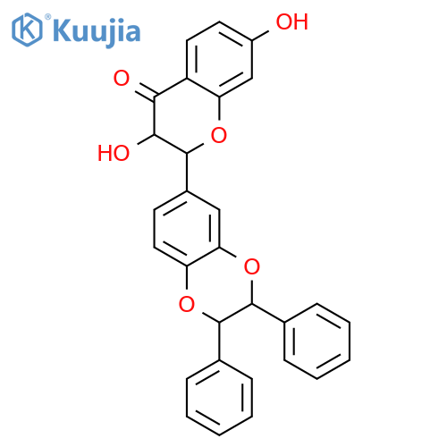 4H-1-Benzopyran-4-one,2-(2,3-dihydro-2,3-diphenyl-1,4-benzodioxin-6-yl)-2,3-dihydro-3,7-dihydroxy-,[2R-[2a,3b,6(2R*,3R*)]]- (9CI) structure