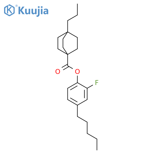 Bicyclo[2.2.2]octane-1-carboxylic acid, 4-propyl-,2-fluoro-4-pentylphenyl ester structure