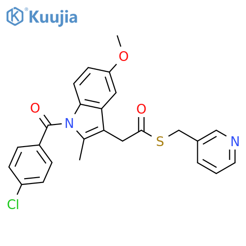 1H-Indole-3-ethanethioicacid, 1-(4-chlorobenzoyl)-5-methoxy-2-methyl-, S-(3-pyridinylmethyl) ester structure