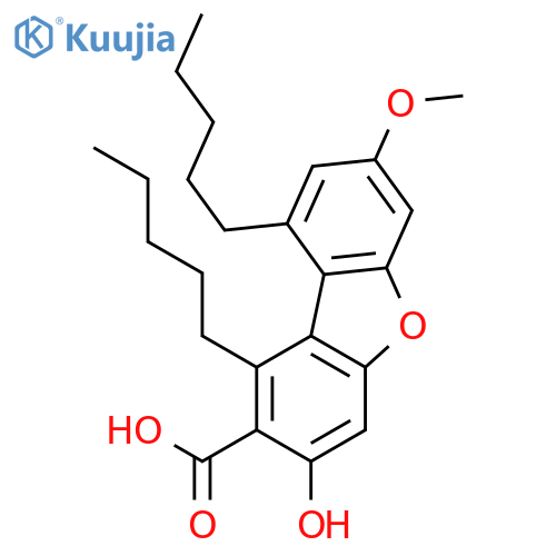 2-Dibenzofurancarboxylicacid, 3-hydroxy-7-methoxy-1,9-dipentyl- structure