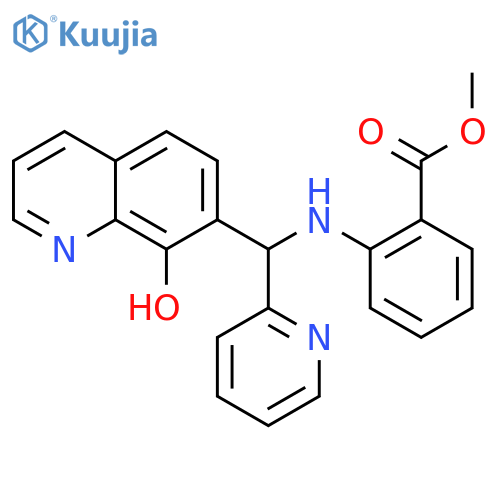 Methyl 2-[[(8-hydroxyquinolin-7-yl)-pyridin-2-ylmethyl]amino]benzoate structure