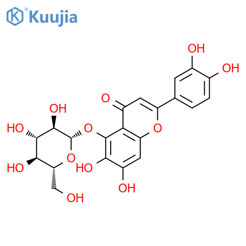 4H-1-Benzopyran-4-one,2-(3,4-dihydroxyphenyl)-5-(b-D-glucopyranosyloxy)-6,7-dihydroxy- structure