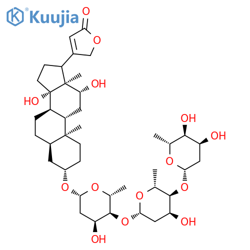 (3beta,5beta,16beta)-3-{[6-deoxy-4-O-(D-glucopyranosyl)-3-O-methyl-D-glucopyranosyl]oxy}-14,16-dihydroxycard-20(22)-enolide structure