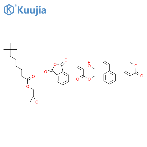Neodecanoic acid, oxiranylmethyl ester, polymer with ethenylbenzene, 2-hydroxyethyl 2-propenoate, 1,3-isobenzofurandione and methyl 2-methyl-2-propenoate structure