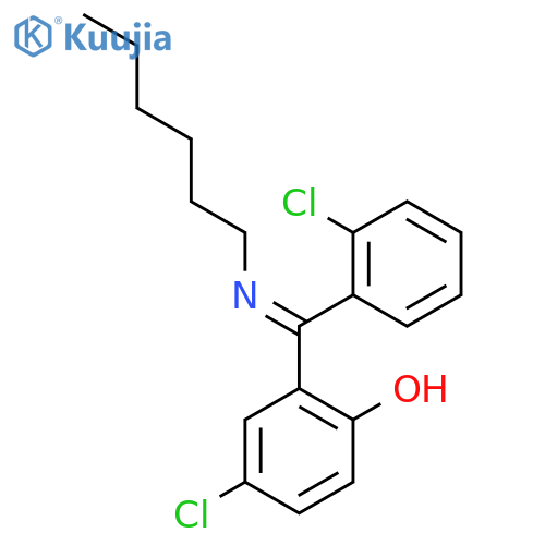Phenol,4-chloro-2-[(2-chlorophenyl)(hexylimino)methyl]- structure