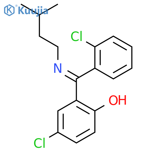 Phenol,4-chloro-2-[(2-chlorophenyl)[(3-methylbutyl)imino]methyl]- structure