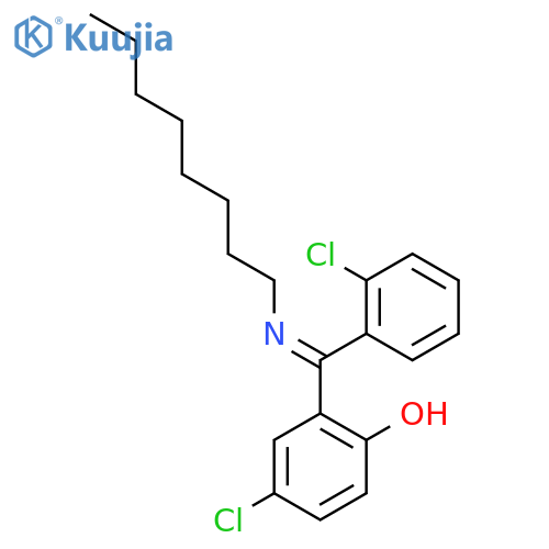 Phenol,4-chloro-2-[(2-chlorophenyl)(octylimino)methyl]- structure