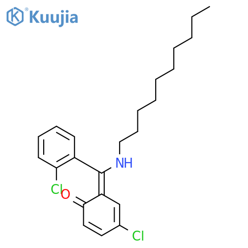 (6E)-4-chloro-6-[(2-chlorophenyl)(decylamino)methylidene]cyclohexa-2,4-dien-1-one structure