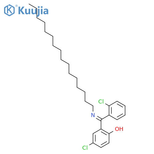 Phenol,4-chloro-2-[(2-chlorophenyl)(hexadecylimino)methyl]- structure