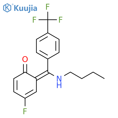 (6E)-6-{(butylamino)[4-(trifluoromethyl)phenyl]methylidene}-4-fluorocyclohexa-2,4-dien-1-one structure
