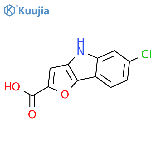 4H-FURO[3,2-B]INDOLE-2-CARBOXYLIC ACID, 6-CHLORO- structure