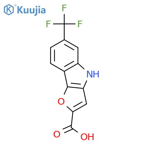 6-(Trifluoromethyl)-4H-furo[3,2-B]indole-2-carboxylic acid structure
