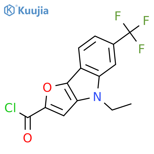 4H-FURO[3,2-B]INDOLE-2-CARBONYL CHLORIDE, 4-ETHYL-6-(TRIFLUOROMETHYL)- structure