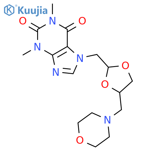 1,3-dimethyl-7-{[4-(morpholin-4-ylmethyl)-1,3-dioxolan-2-yl]methyl}-3,7-dihydro-1H-purine-2,6-dione structure
