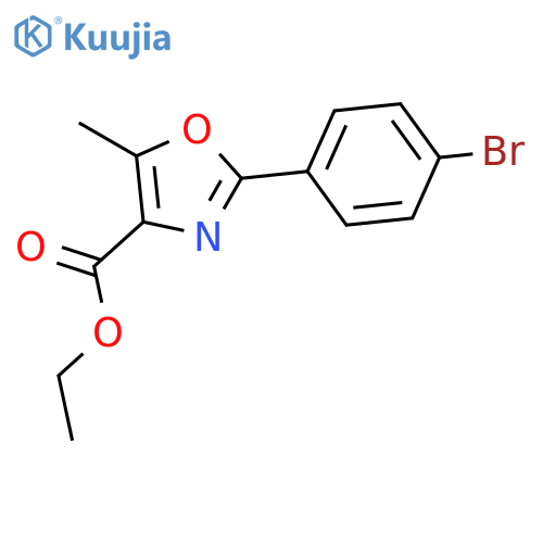 4-Oxazolecarboxylic acid, 2-(4-bromophenyl)-5-methyl-, ethyl ester structure