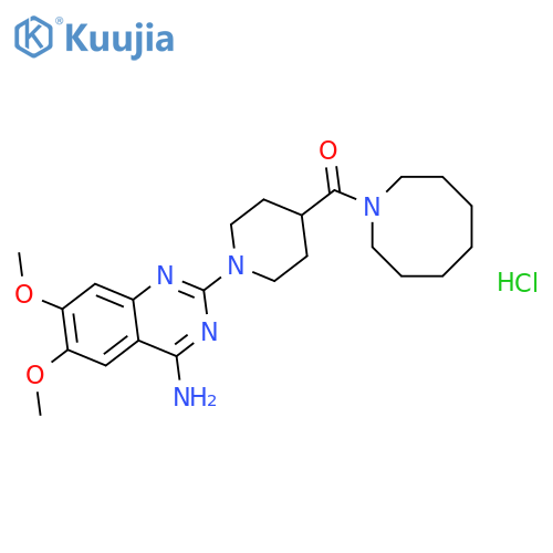 [1-(4-amino-6,7-dimethoxyquinazolin-2-yl)piperidin-4-yl](azocan-1-yl)methanone hydrochloride (1:1) structure