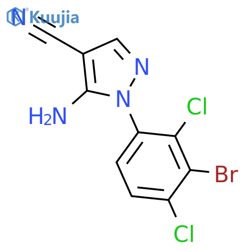 1H-Pyrazole-4-carbonitrile, 5-amino-1-(3-bromo-2,4-dichlorophenyl)- structure