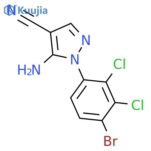 1H-Pyrazole-4-carbonitrile, 5-amino-1-(4-bromo-2,3-dichlorophenyl)- structure