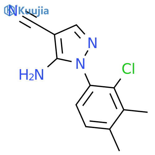1H-PYRAZOLE-4-CARBONITRILE, 5-AMINO-1-(2-CHLORO-3,4-DIMETHYLPHENYL)- structure