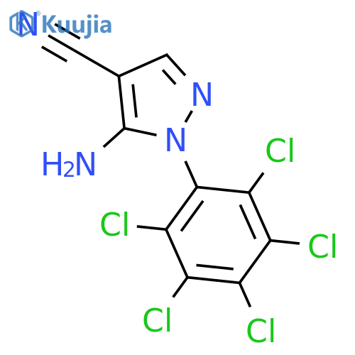1H-Pyrazole-4-carbonitrile, 5-amino-1-(pentachlorophenyl)- structure