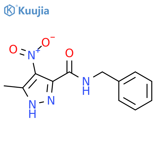 1H-Pyrazole-3-carboxamide,5-methyl-4-nitro-N-(phenylmethyl)- structure