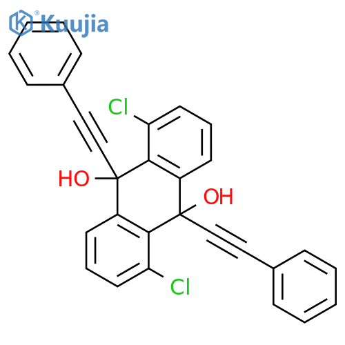 9,10-ANTHRACENEDIOL, 1,5-DICHLORO-9,10-DIHYDRO-9,10-BIS(PHENYLETHYNYL)- structure