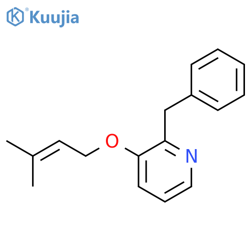 PYRIDINE, 3-[(3-METHYL-2-BUTENYL)OXY]-2-(PHENYLMETHYL)- structure