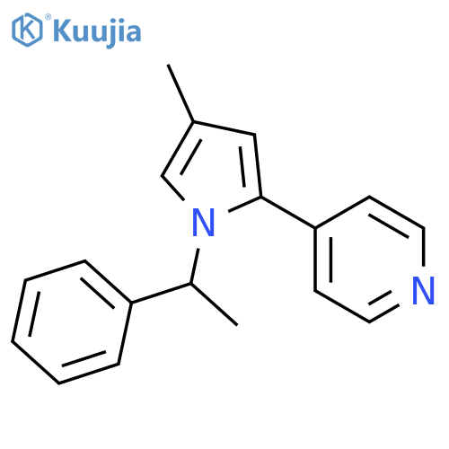 Pyridine, 4-[4-methyl-1-(1-phenylethyl)-1H-pyrrol-2-yl]- structure