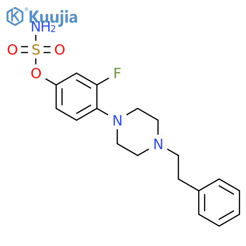 Sulfamic acid, 3-fluoro-4-[4-(2-phenylethyl)-1-piperazinyl]phenyl ester structure