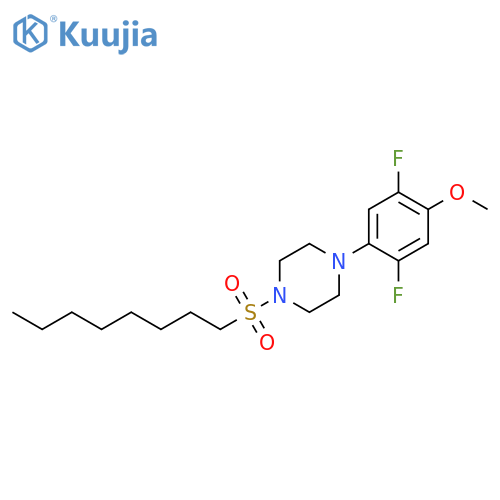 Piperazine, 1-(2,5-difluoro-4-methoxyphenyl)-4-(octylsulfonyl)- structure