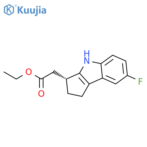 CYCLOPENT[B]INDOLE-3-ACETIC ACID, 7-FLUORO-1,2,3,4-TETRAHYDRO-, ETHYL ESTER, (3R)- structure