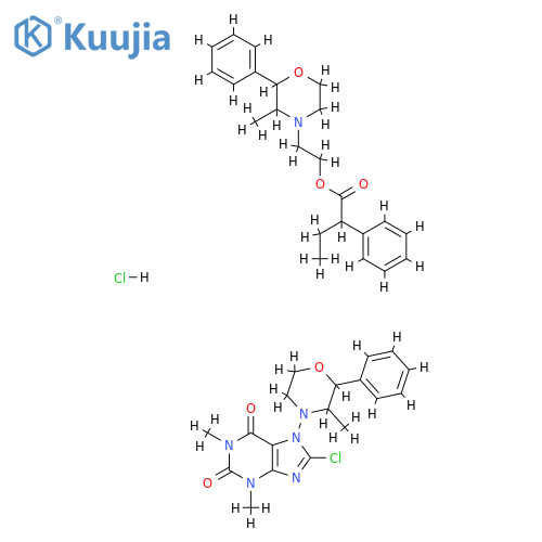 8-Chloro-7-(3-methyl-2-phenyl morpholino)theophylline and 2-phenylbutyric acid, 2-(3-methylporpholino)ethyl ester, hydrochloride structure