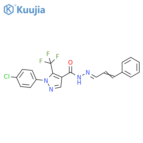 1H-Pyrazole-4-carboxylic acid, 1-(4-chlorophenyl)-5-(trifluoromethyl)-,(2E)-(3-phenyl-2-propenylidene)hydrazide structure