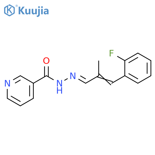 3-Pyridinecarboxylic acid,(2E)-[3-(2-fluorophenyl)-2-methyl-2-propenylidene]hydrazide structure