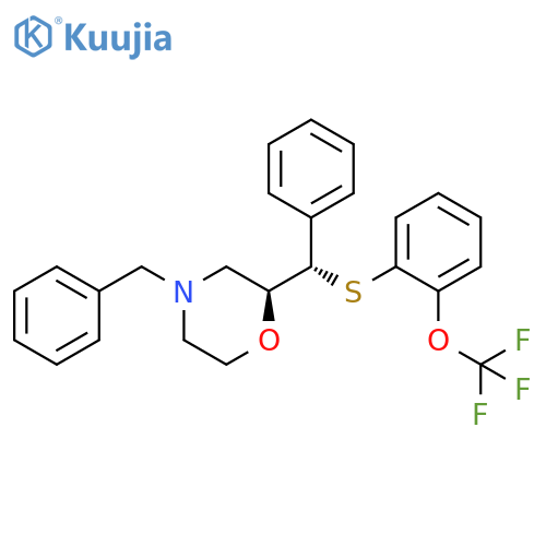 Morpholine, 4-(phenylmethyl)-2-[(S)-phenyl[[2-(trifluoromethoxy)phenyl]thio]methyl]-, (2S)- structure