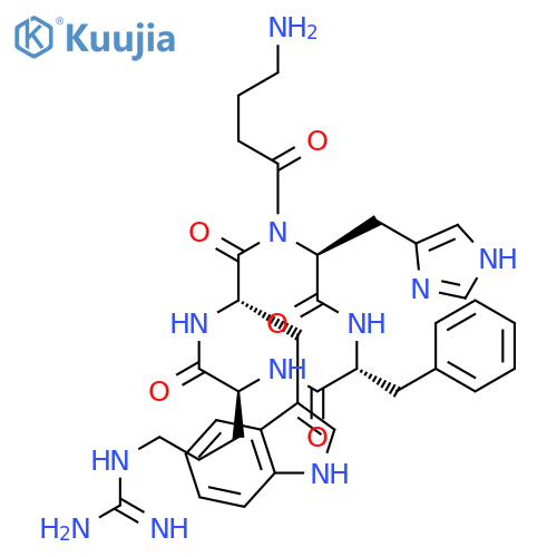 Cyclo(4-aminobutanoyl-L-histidyl-D-phenylalanyl-L-arginyl-L-tryptophyl) structure