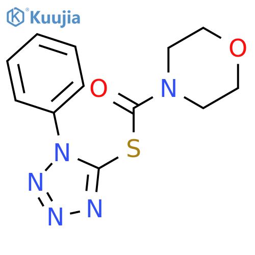 4-MORPHOLINECARBOTHIOIC ACID, S-(1-PHENYL-1H-TETRAZOL-5-YL) ESTER structure