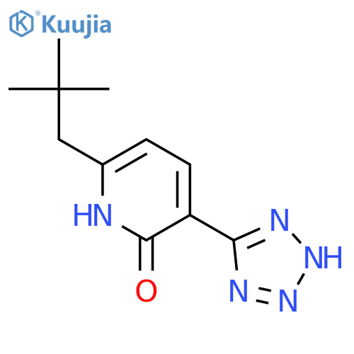 2(1H)-PYRIDINONE, 6-(2,2-DIMETHYLPROPYL)-3-(1H-TETRAZOL-5-YL)- structure