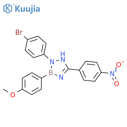 1H-1,2,4,3-Triazaborole, 2-(4-bromophenyl)-2,3-dihydro-3-(4-methoxyphenyl)-5-(4-nitrophenyl)- structure